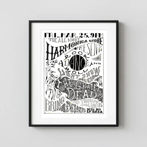 Grateful Dead 1966 Los Angeles Acid Test-Related Concert Poster