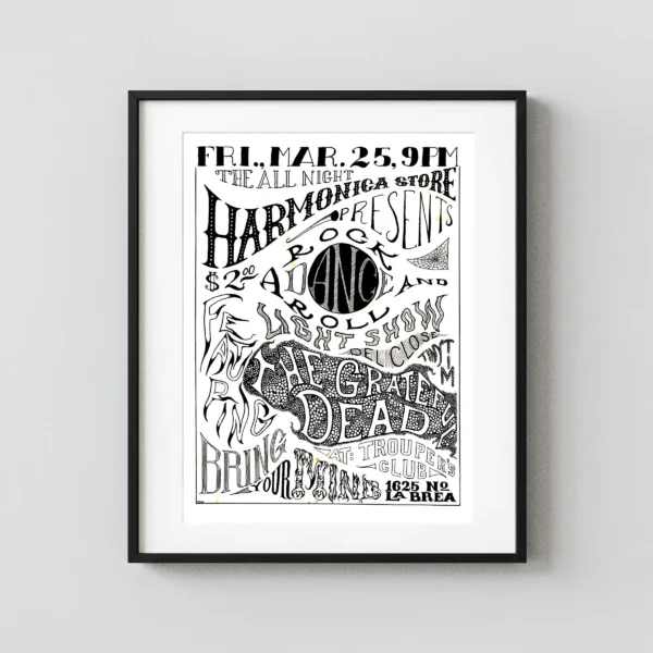Grateful Dead 1966 Los Angeles Acid Test-Related Concert Poster