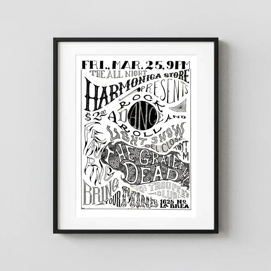 Grateful Dead 1966 Los Angeles Acid Test-Related Concert Poster