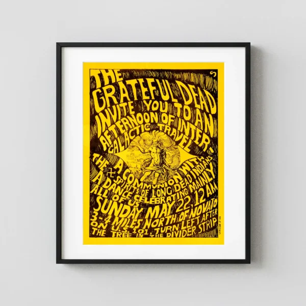 Grateful Dead 1966 Novato, CA "Intergalactic Travel" Handbill Music Poster