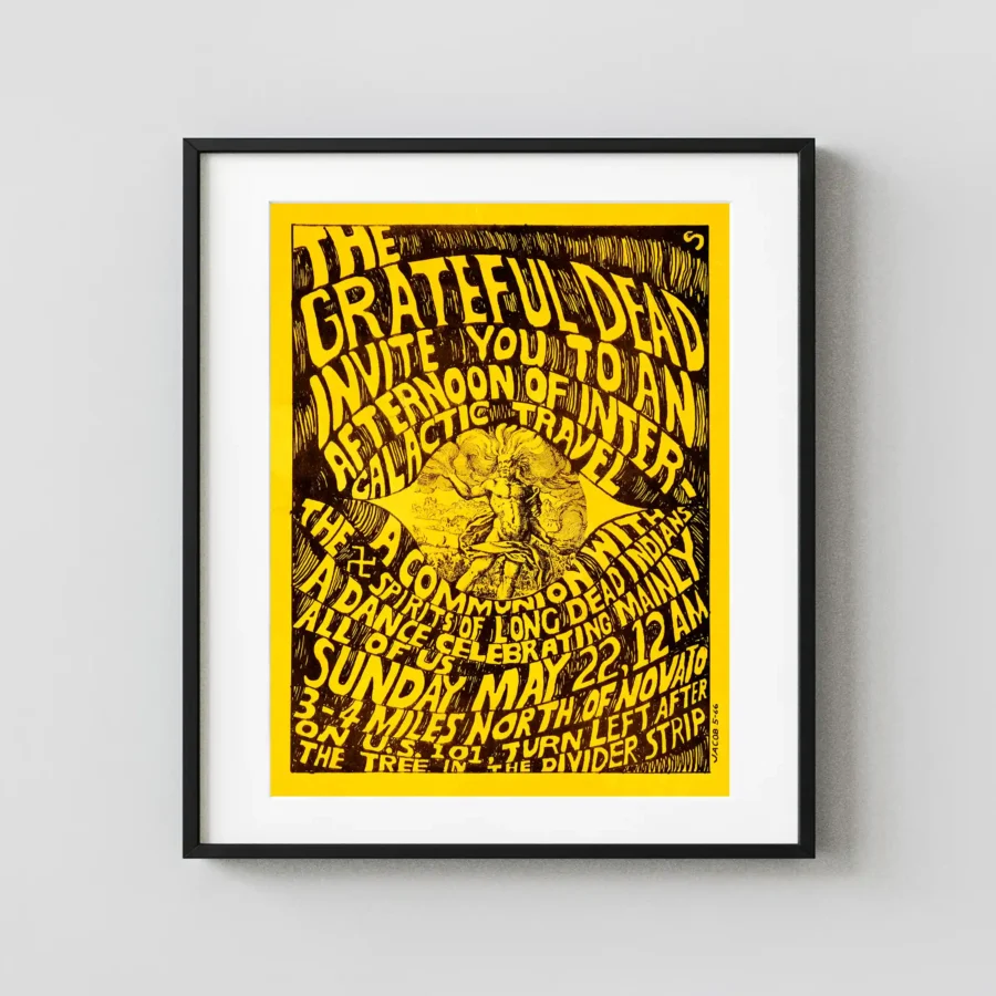 Grateful Dead 1966 Novato, CA "Intergalactic Travel" Handbill Music Poster