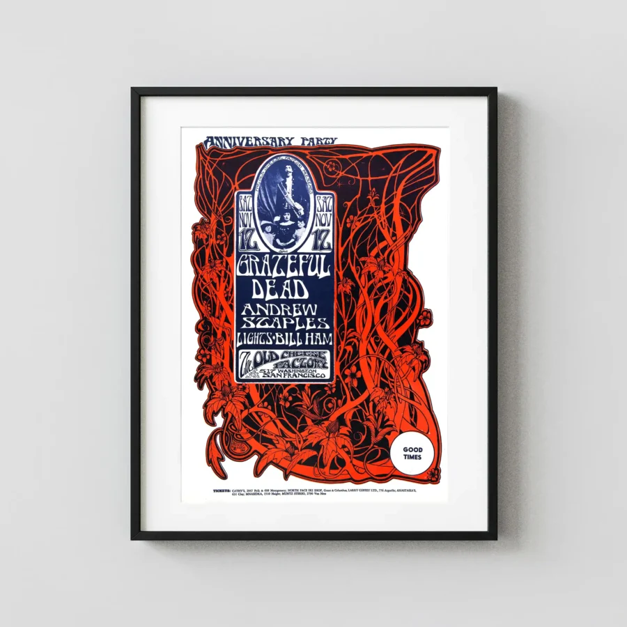 Grateful Dead 1966 One-Year Anniversary Party Concert Poster