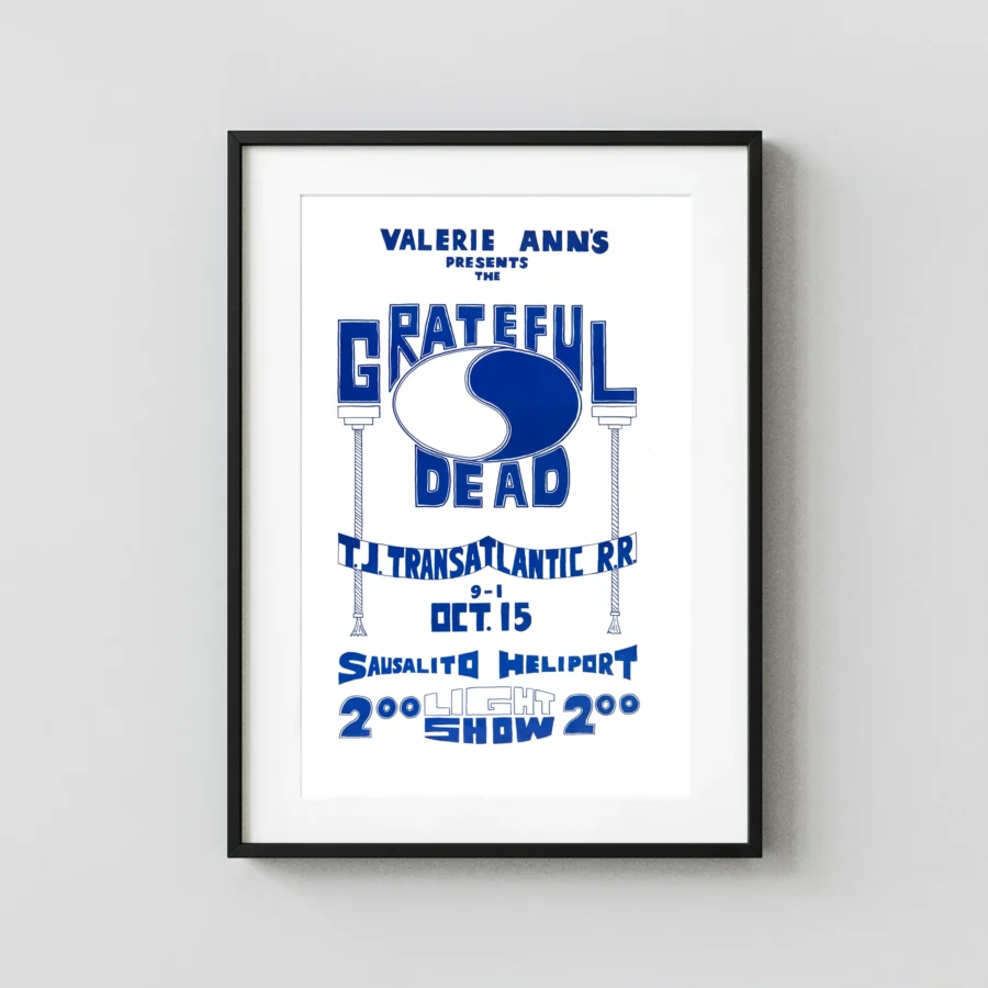 Grateful Dead 1966 Sausalito, CA Heliport Concert Poster