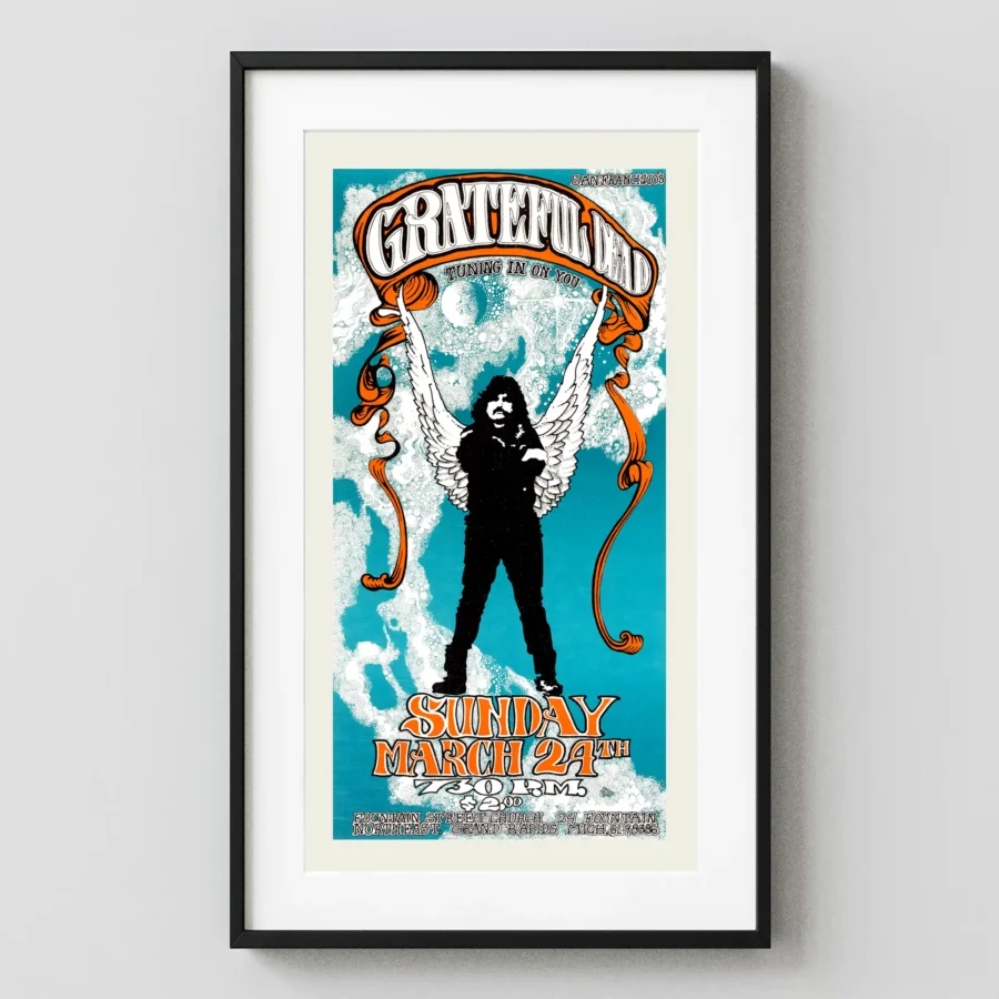 Grateful Dead 1968 Grand Rapids, MI "Winged Pigpen" Concert Poster