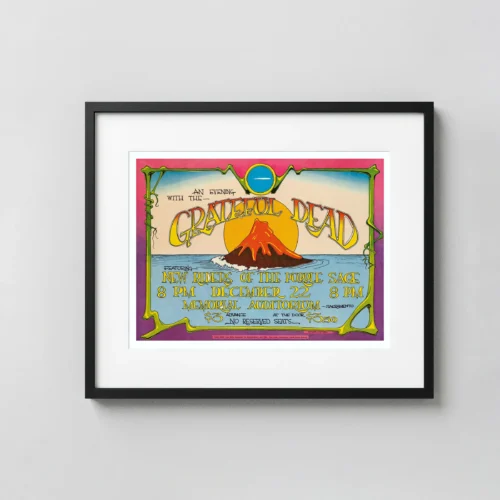 Grateful Dead 1970 Sacramento, CA "Volcano" Concert Poster