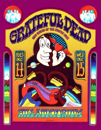 Grateful Dead 1971 Ann Arbor, MI Concert Poster