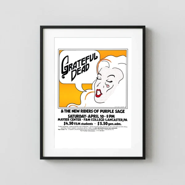Grateful Dead 1971 Lancaster, PA Concert Poster