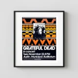 Grateful Dead 1972 Austin, TX Concert Poster