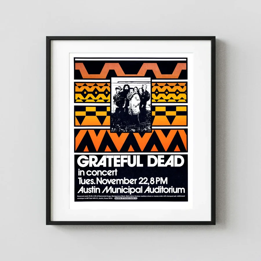 Grateful Dead 1972 Austin, TX Concert Poster