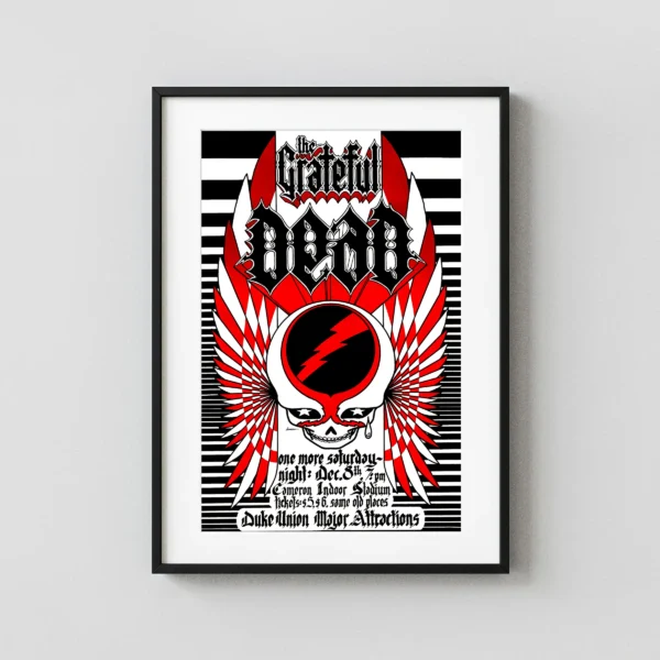Grateful Dead 1973 Durham, NC Duke University Concert Poster