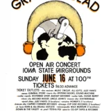 Grateful Dead 1974 Des Moines, IA Sunday Afternoon Concert Poster