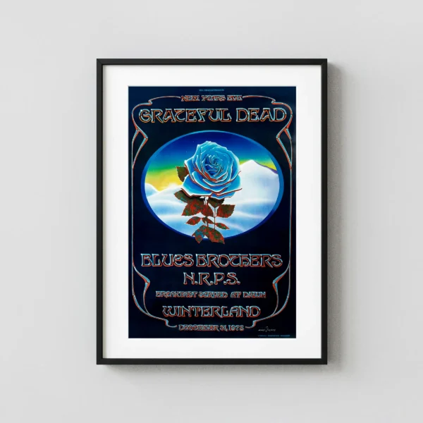 Grateful Dead 1978 "Blue Rose" Winterland San Francisco Concert Poster