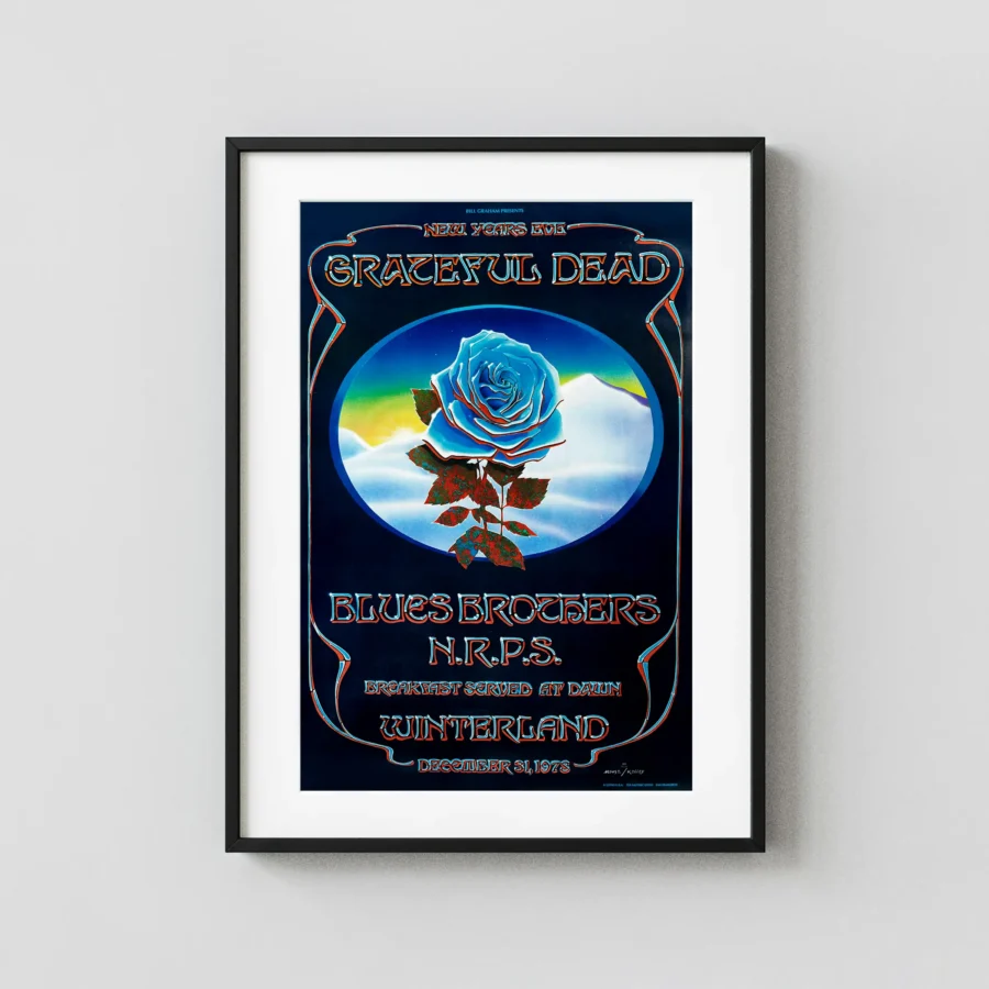 Grateful Dead 1978 "Blue Rose" Winterland San Francisco Concert Poster