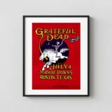 Grateful Dead 1981 Manor Downs Austin, TX Micael Priest Concert Poster