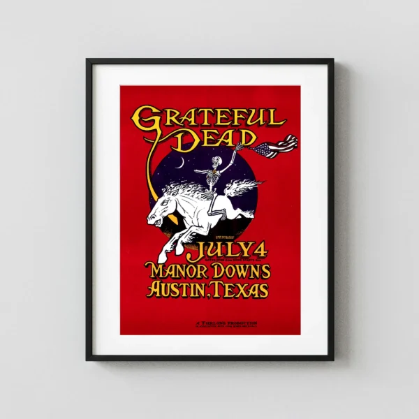 Grateful Dead 1981 Manor Downs Austin, TX Micael Priest Concert Poster