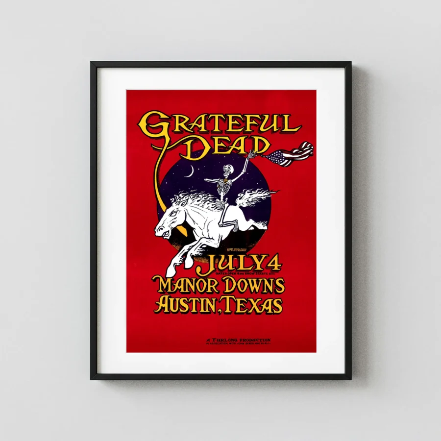 Grateful Dead 1981 Manor Downs Austin, TX Micael Priest Concert Poster