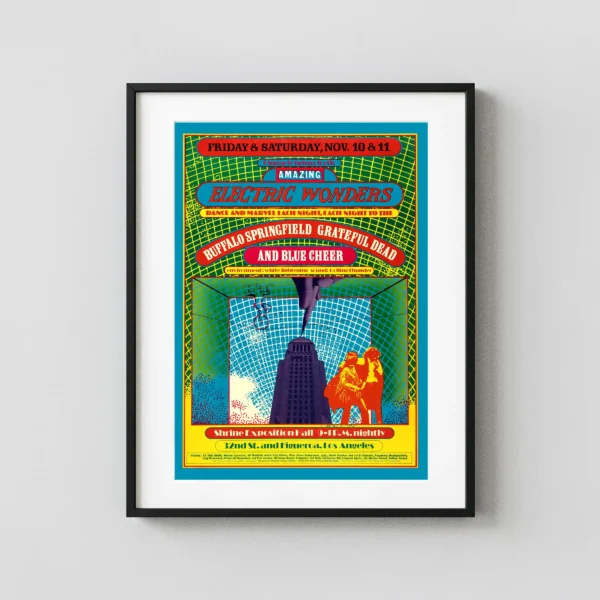 Grateful Dead, Buffalo Springfield 1967 "Electric Wonders" L.A. Concert Poster