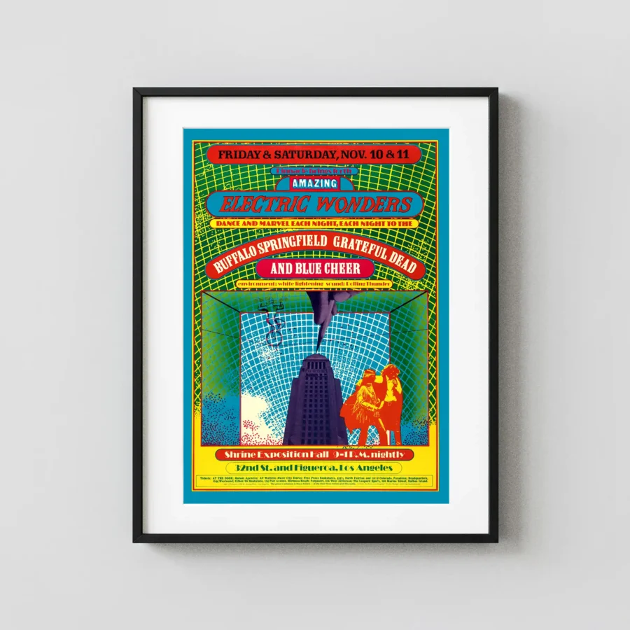 Grateful Dead, Buffalo Springfield 1967 "Electric Wonders" L.A. Concert Poster