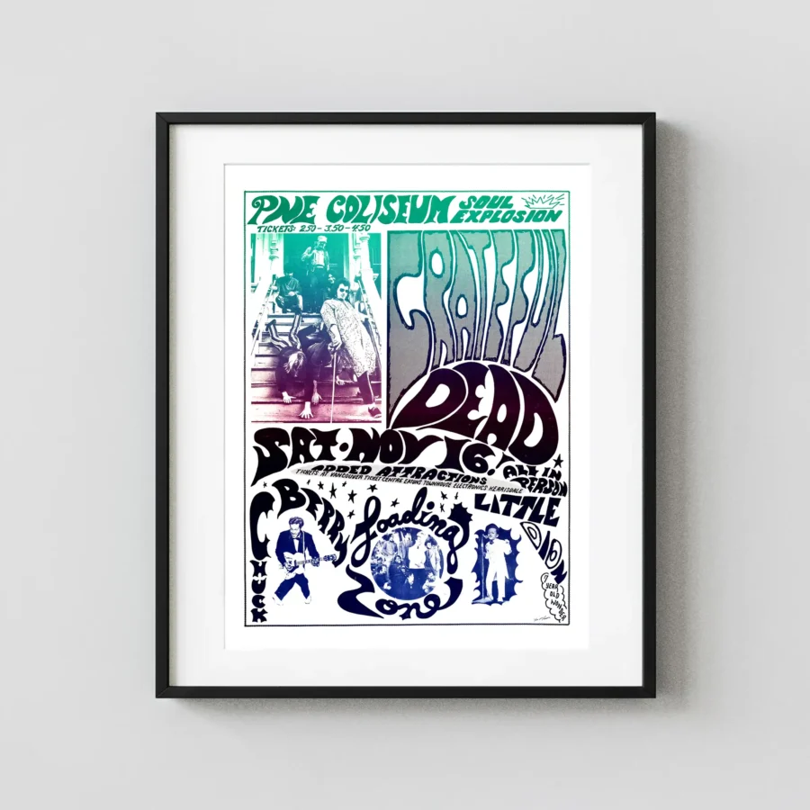Grateful Dead, Chuck Berry 1968 Vancouver, B.C. "Soul Explosion" Concert Poster