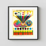 Grateful Dead, Cream 1968 Sacramento, CA Concert Poster