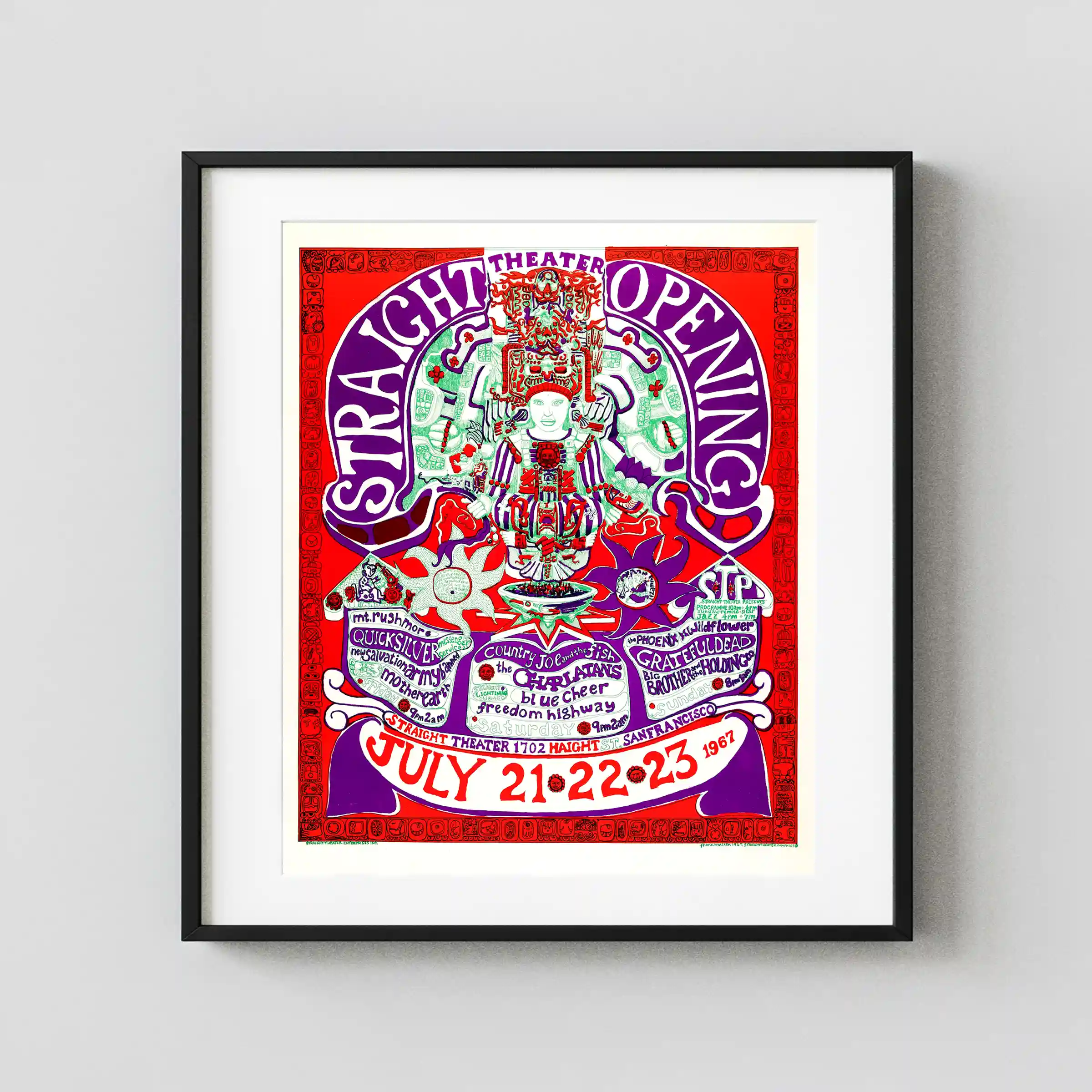 Grateful Dead, Janis Joplin, BBHC poster with white, pink, and magenta artwork and period lettering.