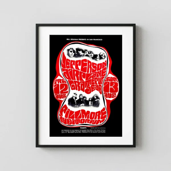 Grateful Dead, Jefferson Airplane 1966 Concert Poster - Alternate Design