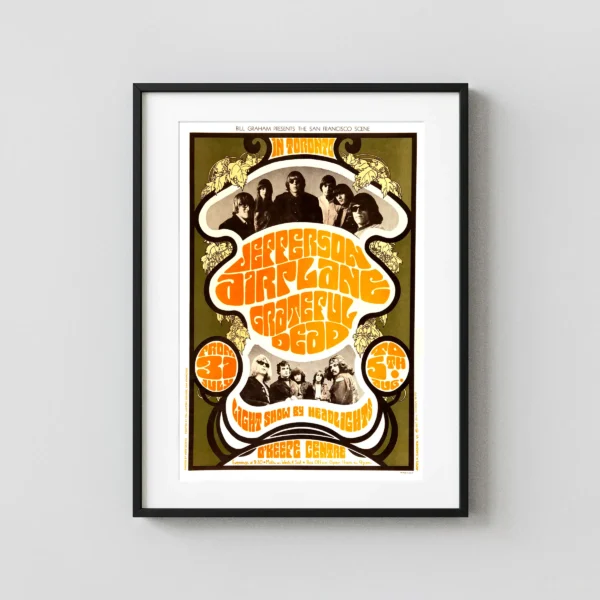 Grateful Dead, Jefferson Airplane 1967 Toronto Concert Poster