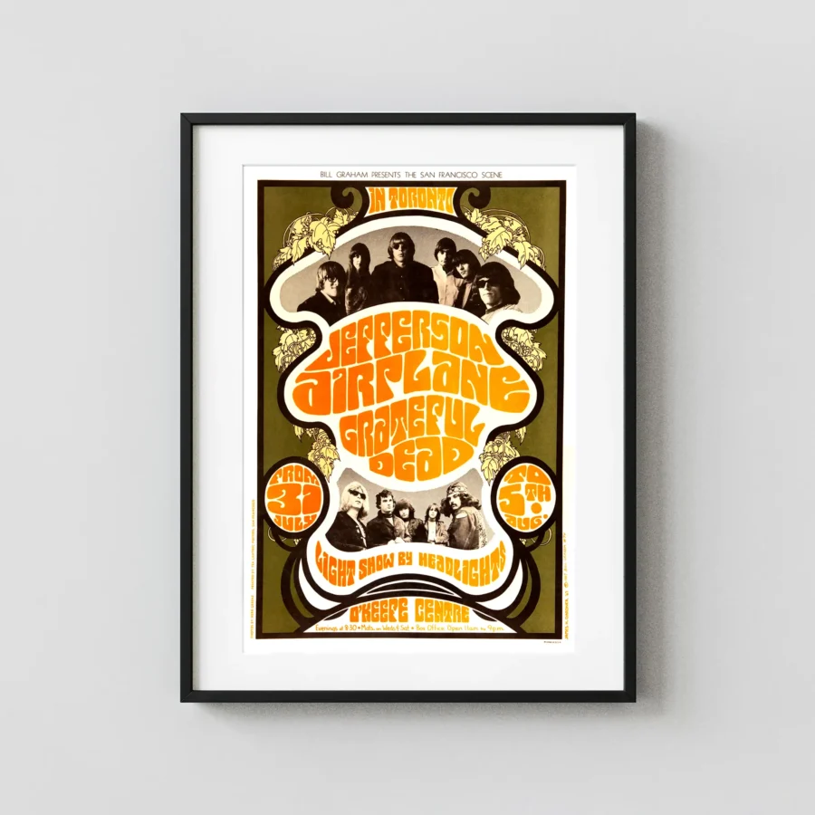 Grateful Dead, Jefferson Airplane 1967 Toronto Concert Poster