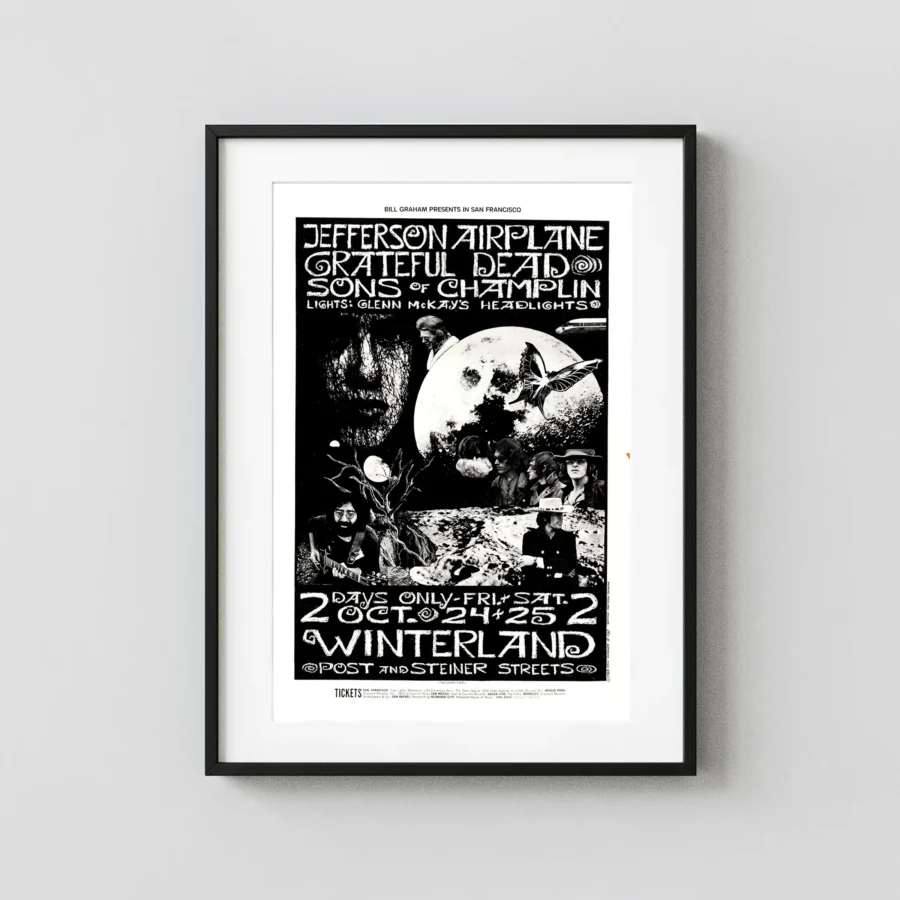 Grateful Dead, Jefferson Airplane 1969 San Concert Poster - Alternate Design