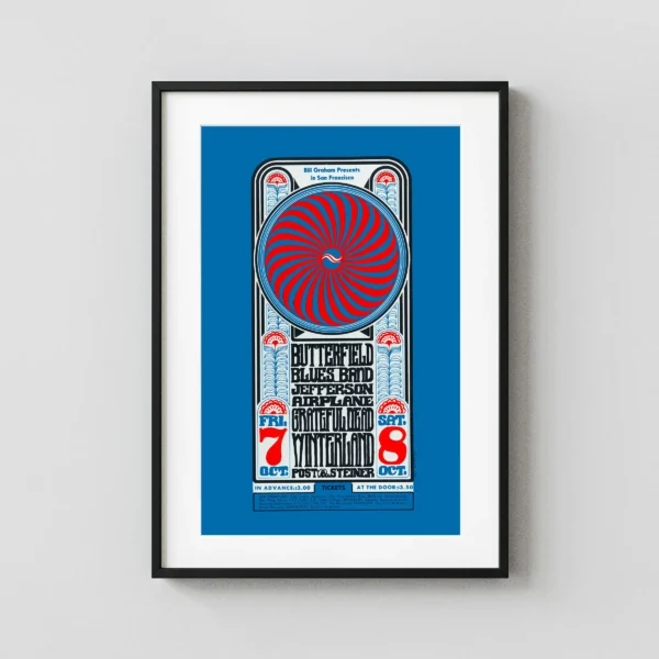 Grateful Dead, Jefferson Airplane, Paul Butterfield 1966 Music Poster