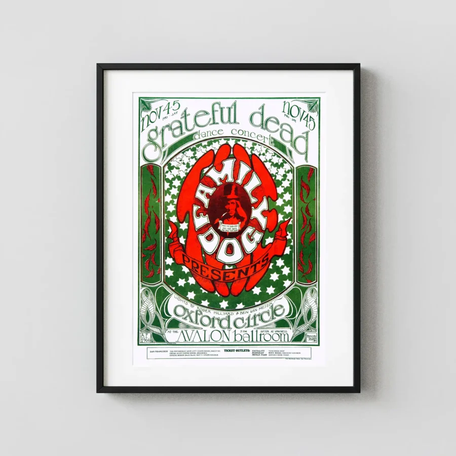 Grateful Dead, Oxford Circle 1966 Avalon Concert Poster