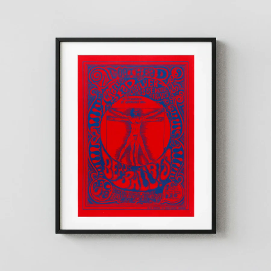 Grateful Dead, Quicksilver 1966 Sacramento, CA Red-Version Concert Poster