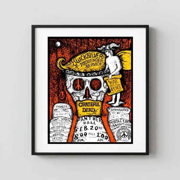 Grateful Dead, Quicksilver 1970 Ft. Worth, TX Concert Poster