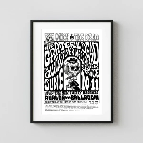 Grateful Dead, Quicksilver "the Quick & the Dead" 1966 Avalon Ballroom Poster