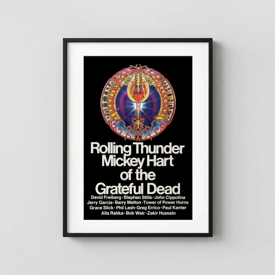 Grateful Dead-Related - Mickey Hart 1972 Rolling Thunder Promotional Poster