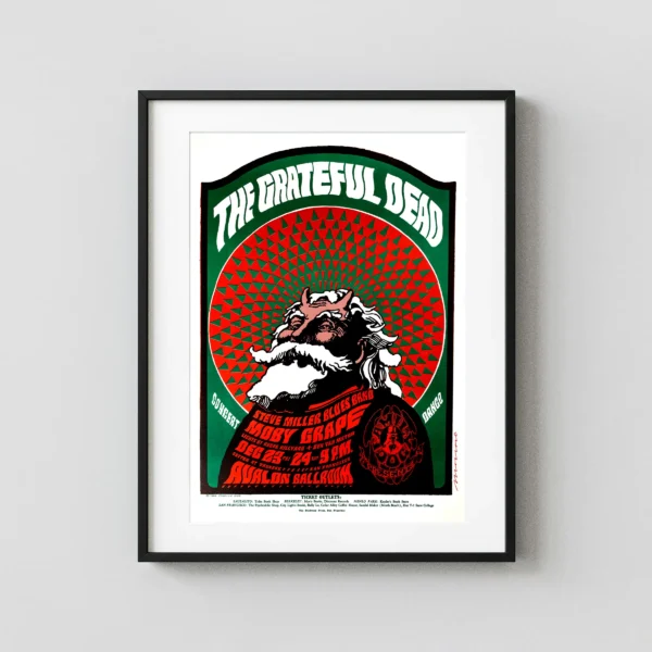 Grateful Dead, Steve Miller "Hippie Santa Claus" 1966 Avalon Poster