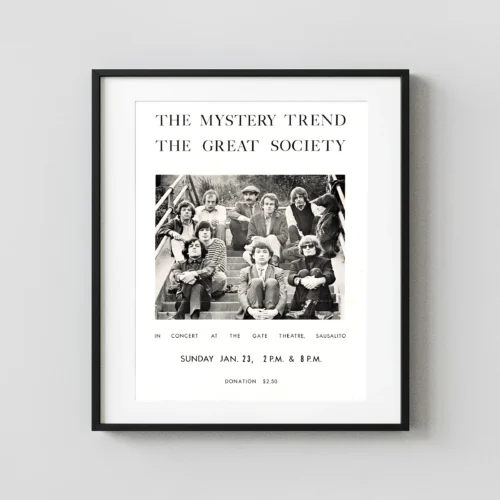 Great Society, Mystery Trend 1966 Sausalito, CA Concert Poster