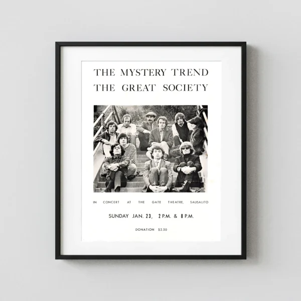 Great Society, Mystery Trend 1966 Sausalito, CA Concert Poster