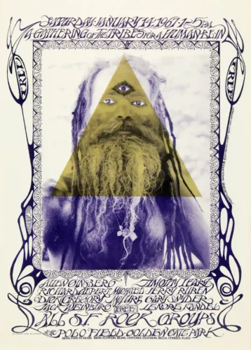 Human Be-In 1967 Mouse-Kelly Concert Poster