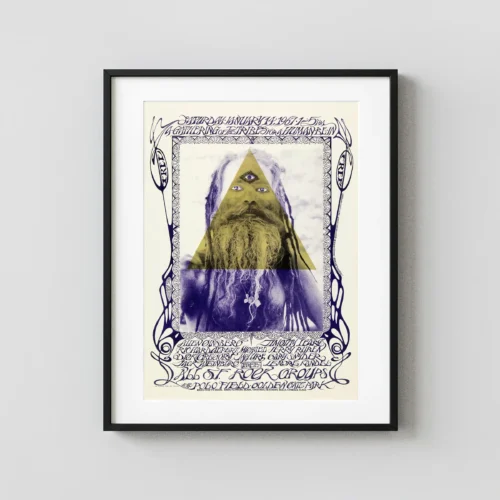 Human Be-In 1967 Mouse-Kelly Concert Poster