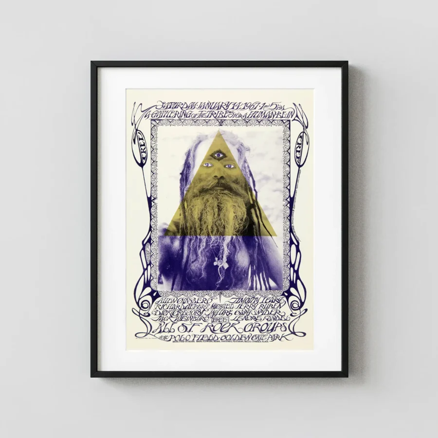Human Be-In 1967 Mouse-Kelly Concert Poster