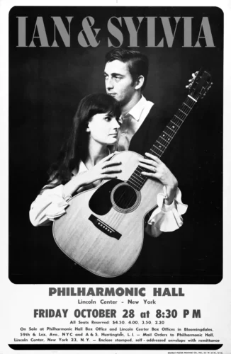 Ian & Sylvia 1966 Philharmonic Hall, New York City Concert Poster