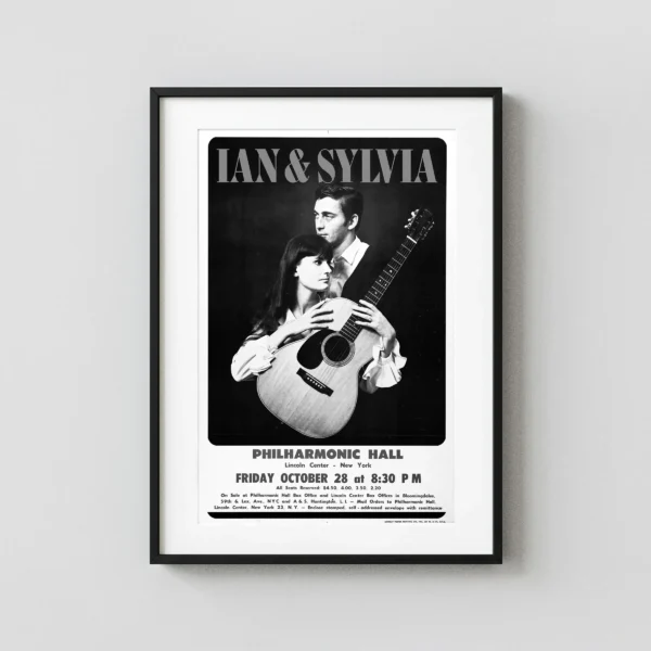 Ian & Sylvia 1966 Philharmonic Hall, New York City Concert Poster