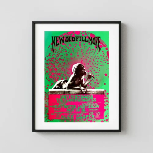 Iggy & the Stooges, Alice Cooper 1970 Fillmore Auditorium Concert Poster