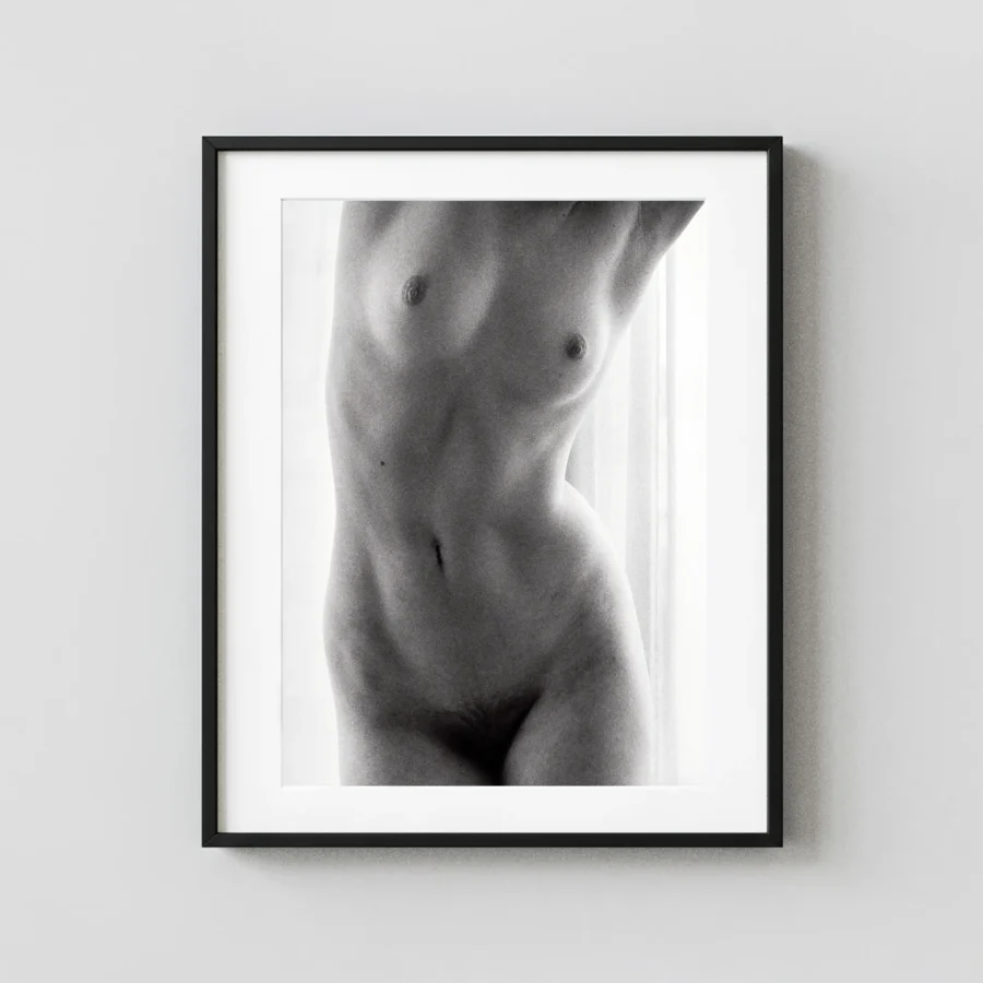 In The Window 1971 Nude displayed as a framed wall mockup