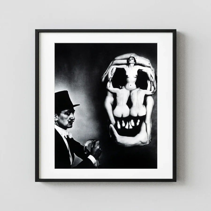 In Voluptas Mors Dali Skull 1951 Nude displayed as a framed wall mockup