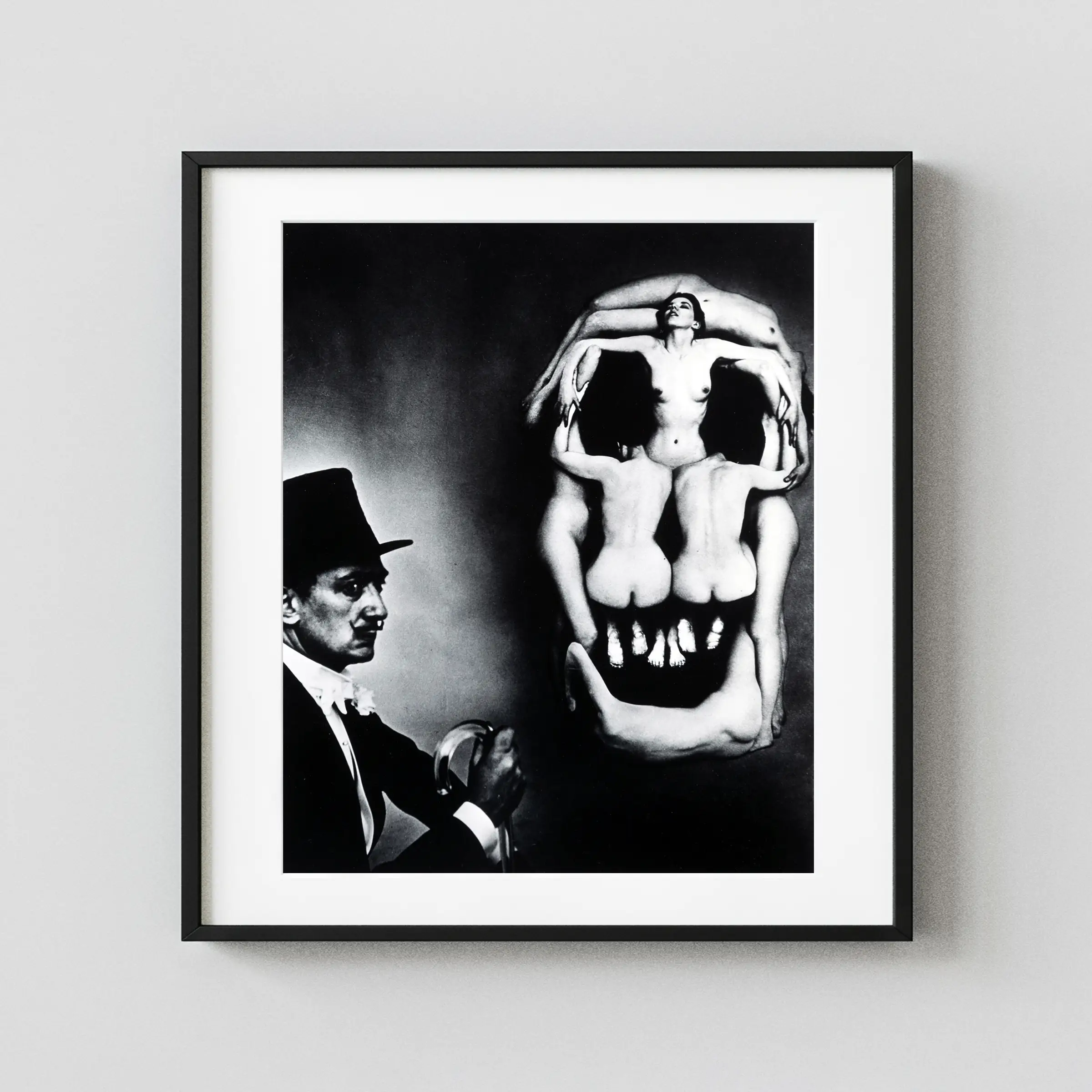 In Voluptas Mors Dali Skull 1951 Nude displayed as a framed wall mockup