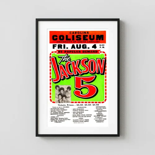 Jackson 5 Carolina Coliseum Concert Poster (1972)