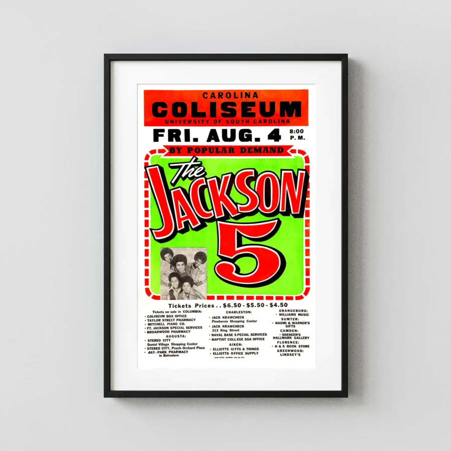 Jackson 5 Carolina Coliseum Concert Poster (1972)