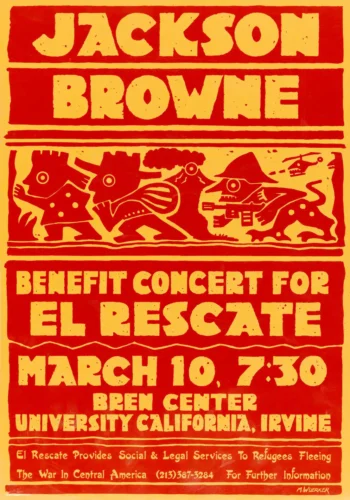 Jackson Browne 1987 UC Irvine, CA Concert Poster